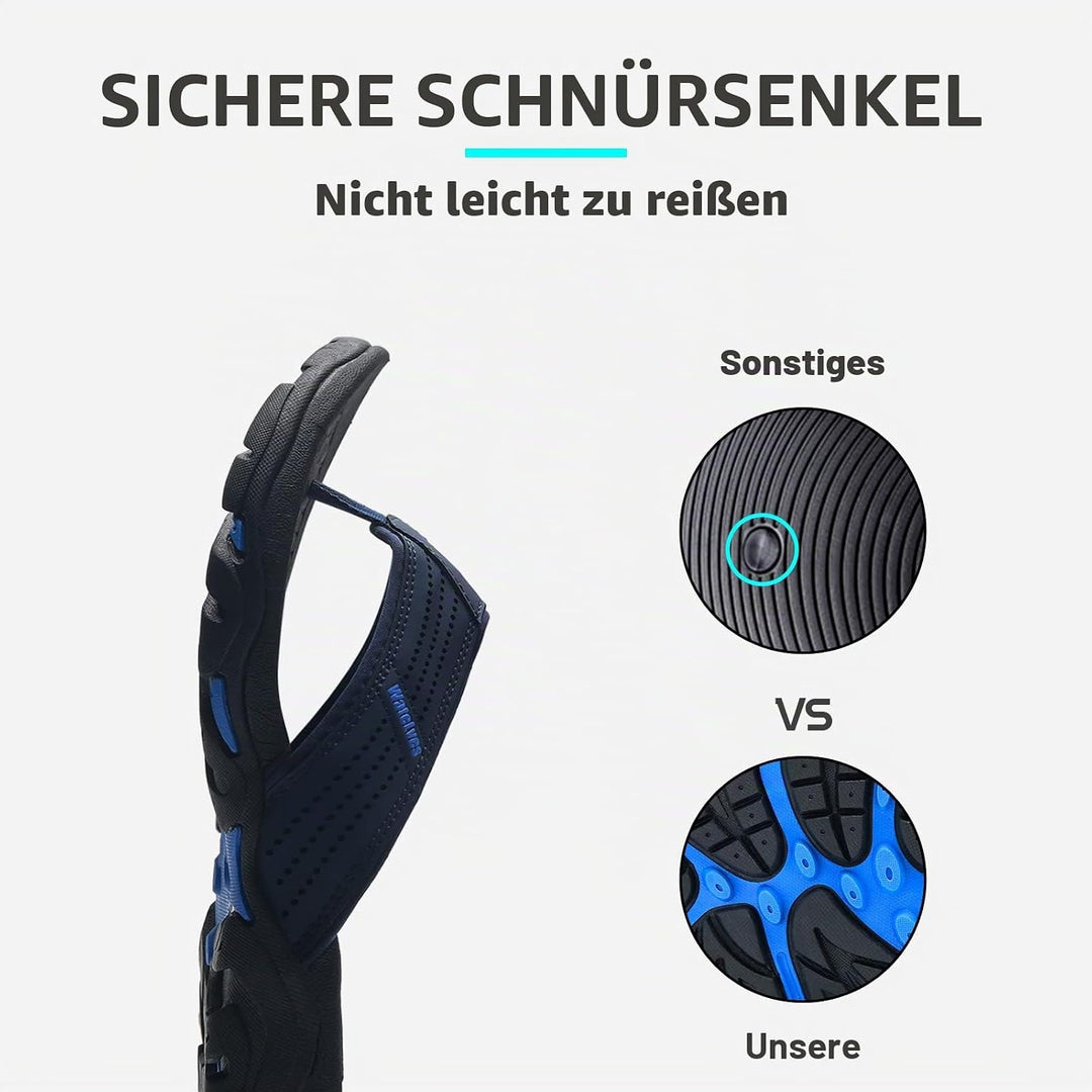 WateLves Herren Flip Flops Zehentrenner Leder mit Arch Support Sandalen Weich Leder Stoff Badelatsch