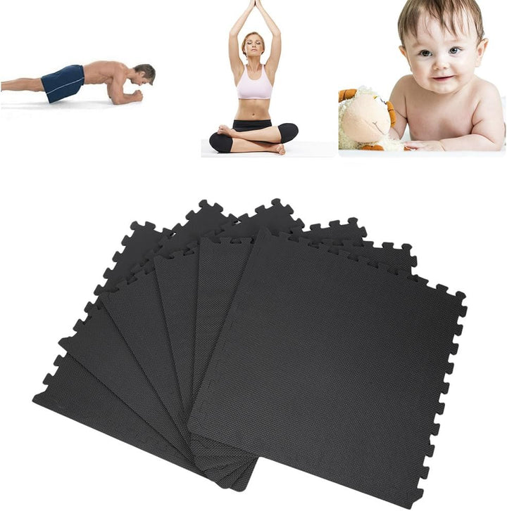 Bodenschutzmatte Fitness 63 * 63 cm, EVA-Schaum-Sport-Fitness-Matte, 12 mm Dicke Gummimatte, für Gar