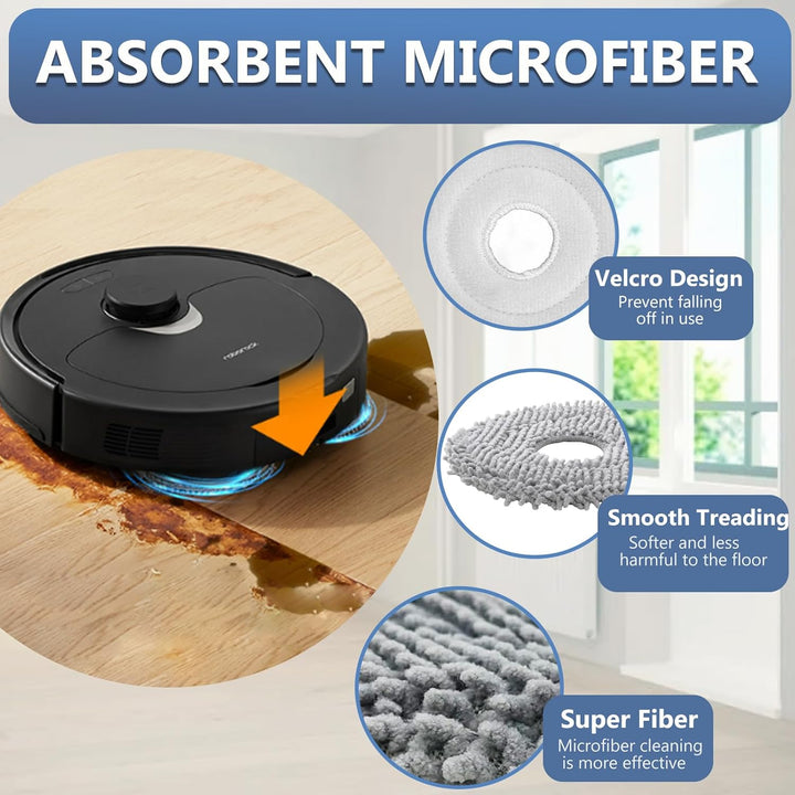 8 Stück Ersatz Wischtücher für Roborock Q Revo/Qrevo Curv/Qrevo MaxV/Qrevo Pro/Qrevo S Wischtücher,