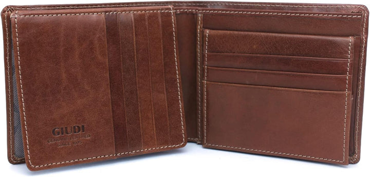 GIUDI ® Geldbörse Herren Wiener Schachtel Gross Rindsleder Cognac, Cognac