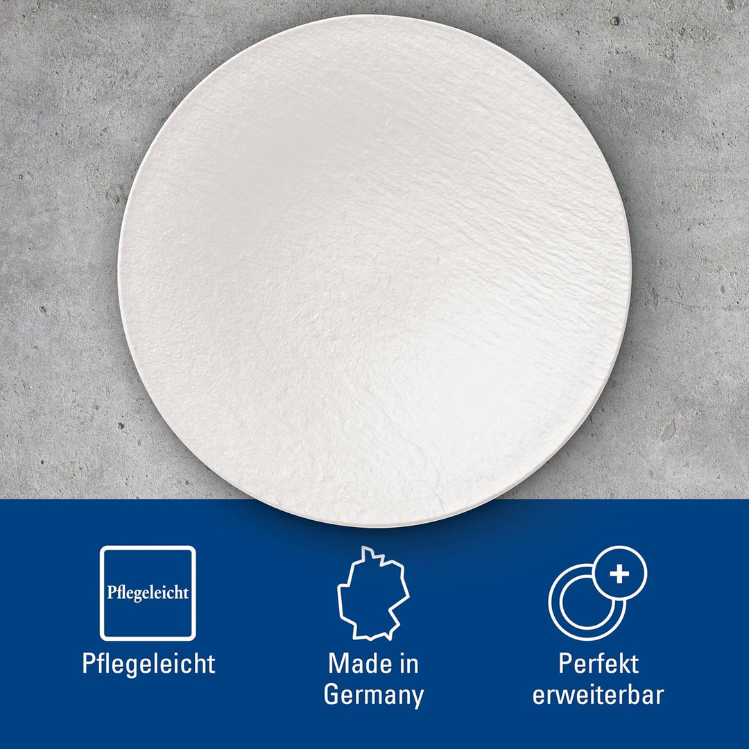 Villeroy und Boch Manufacture Rock Blanc Schale, 28,7 cm, Premium Porzellan, Weiss Weiss Schale tief