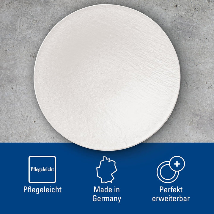 Villeroy und Boch Manufacture Rock Blanc Schale, 28,7 cm, Premium Porzellan, Weiss Weiss Schale tief