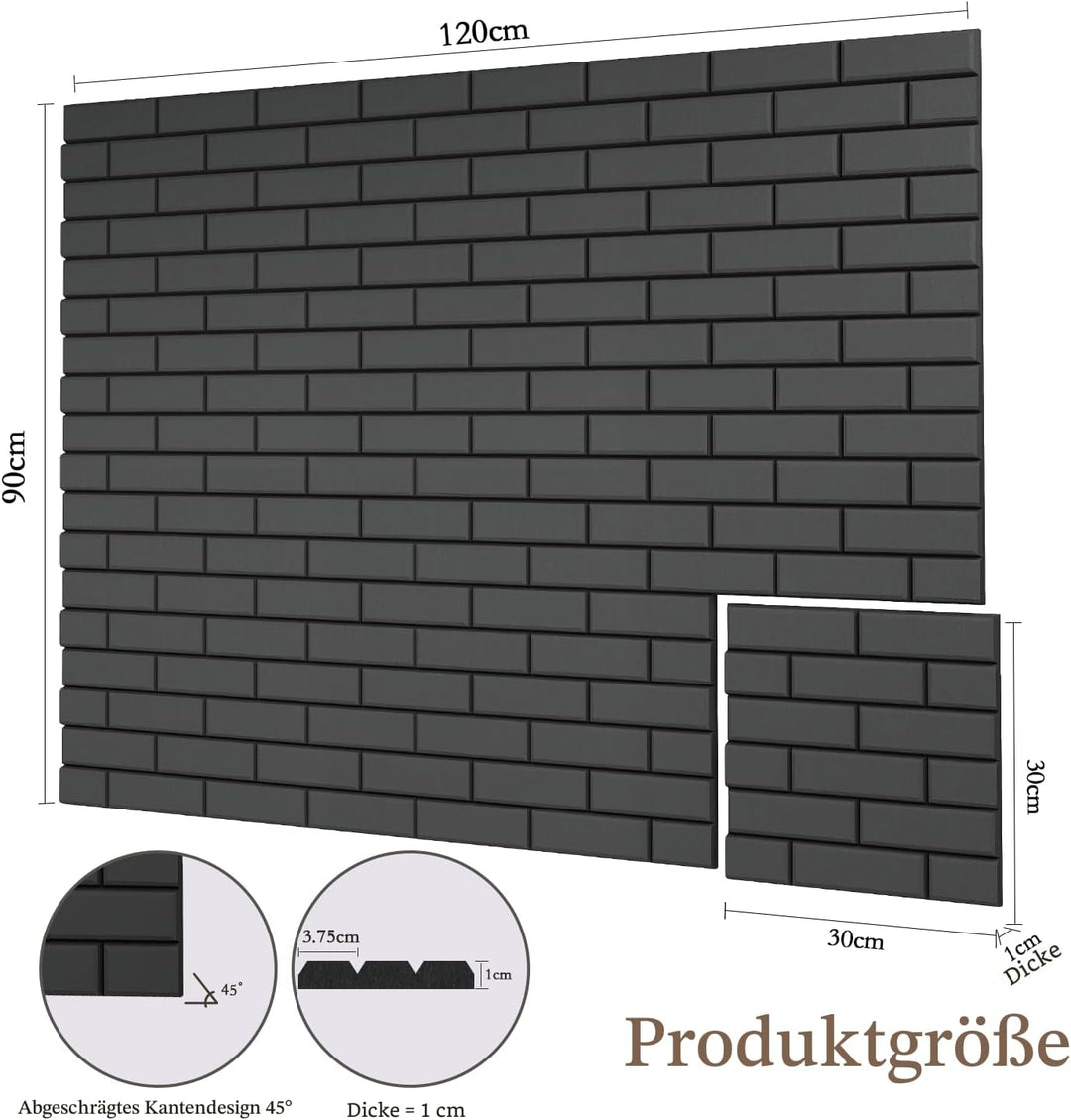 JBER Akustikpaneele, selbstklebend, Ziegelstein-Schallschutzplatten, hochdichte Akustikwandpaneele f