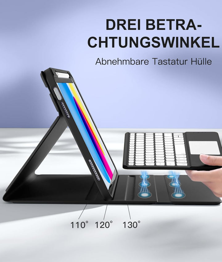 Vobafe Hülle mit Tastatur für iPad 10 Generation 2022, iPad 11 Generation A16 2025, 11/10,9 Zoll, Mu
