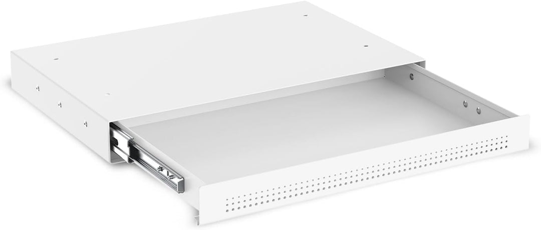 Ergolutions® Unterbau Schublade Slimline Weiss - Flache, Einfache Montage, Vollauszug, Für Büromater