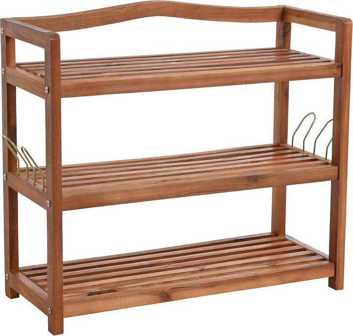 ESTEXO Holz Schuhregal Schuhschrank Holz Regal Schuhständer 3 Etagen Schuhablage Ablage Bank Akazien