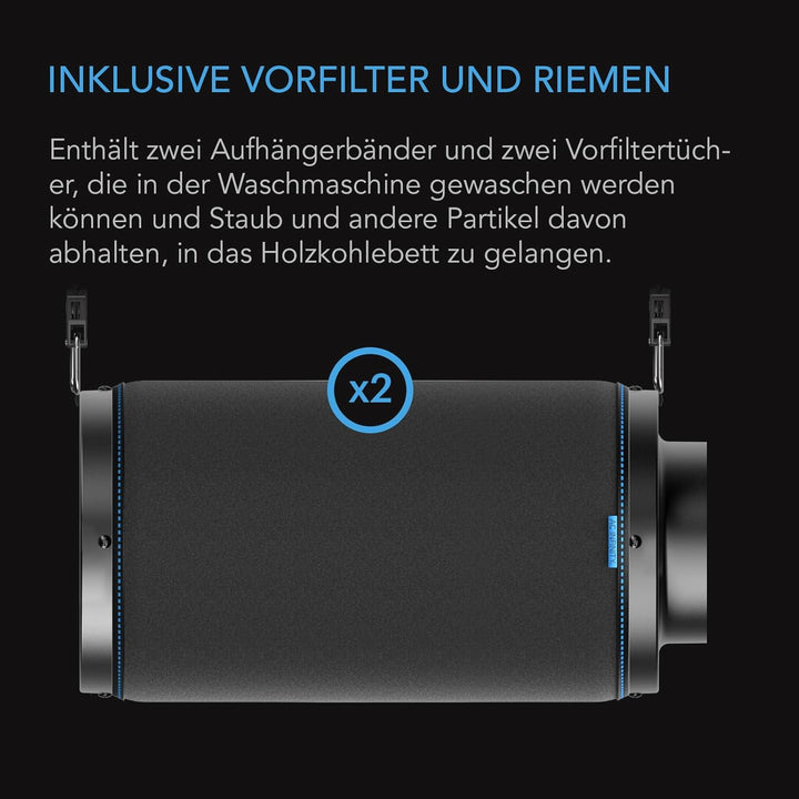 AC Infinity Air Carbon Filter 6"mit Premium Australian Virgin Charcoal, für Inline-Kanalventilator,