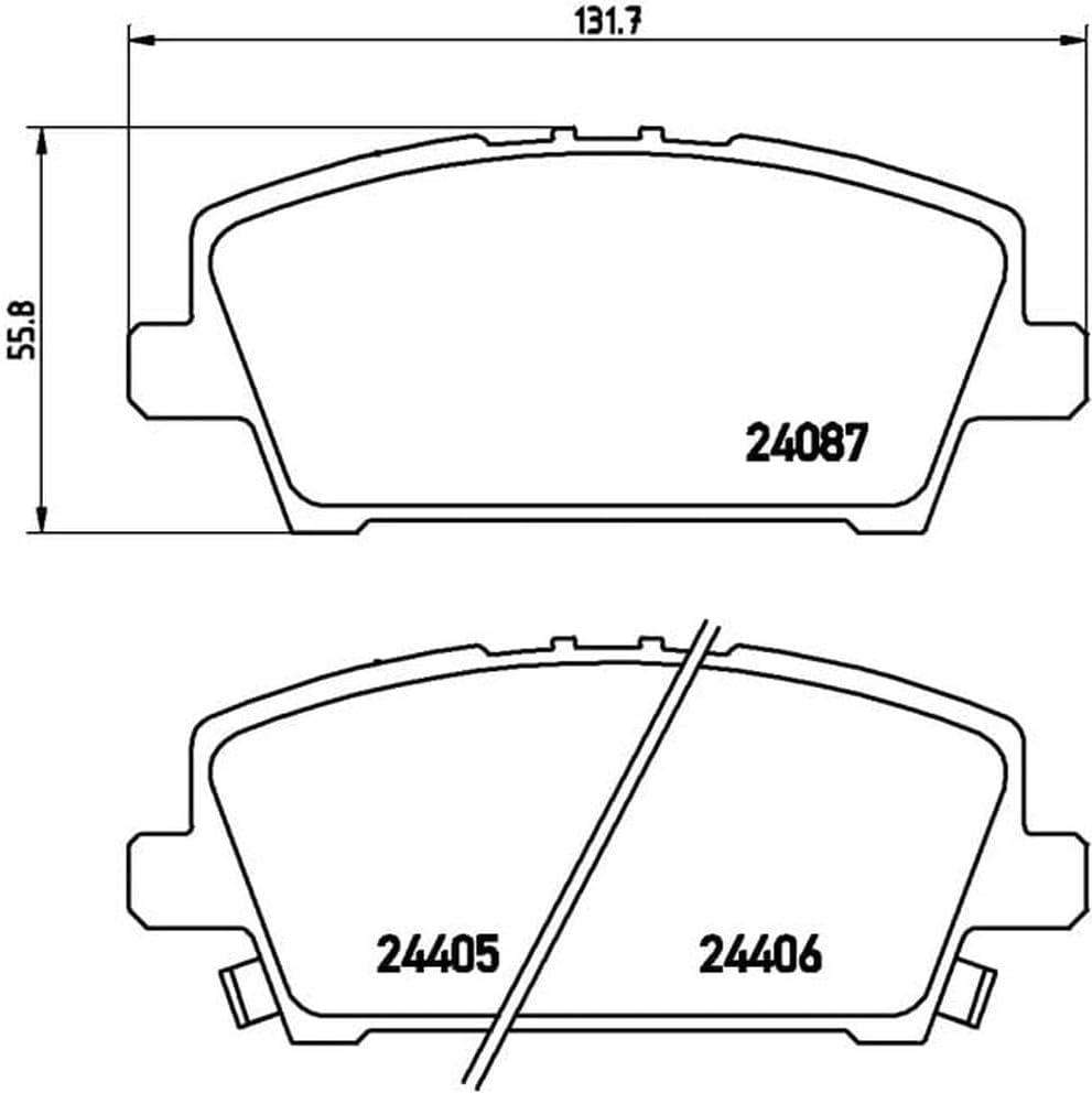 Brembo P 28 037 Bremsbelagsatz, Scheibenbremse - (4-teilig)