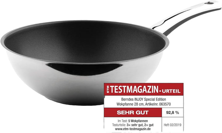 Berndes Injoy Allrounder Stielwok 28 cm – Allherdtauglich – Antihaftversiegelung - Induktionsgeeigne