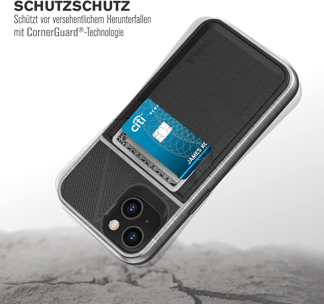 VENA Legacy RFID-Anti-Diebstahl-Kartenhalter Hülle kompatibel mit Apple iPhone 13 (15,5 cm), schlank