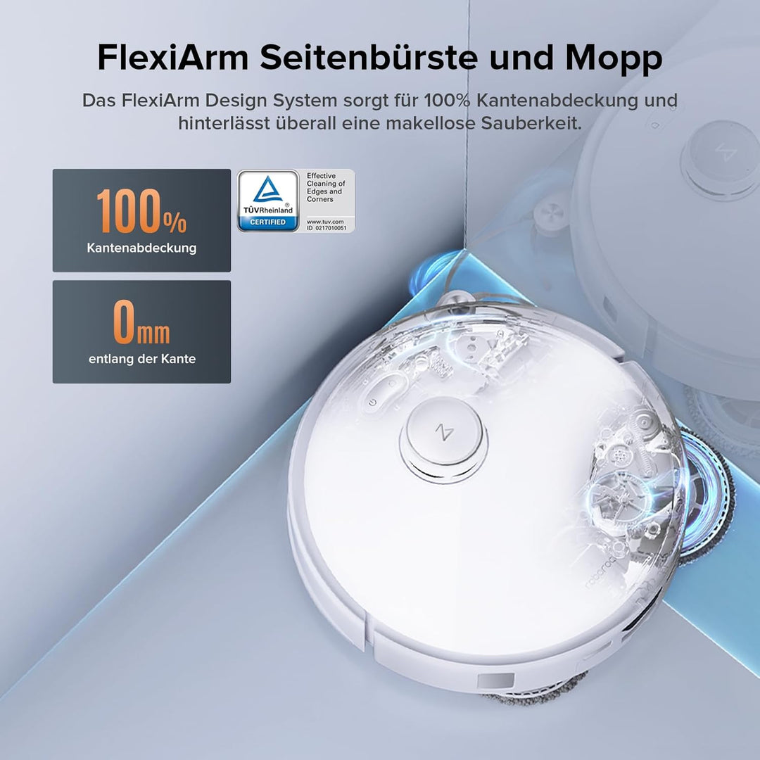 roborock Qrevo Edge S5A Saugroboter mit Wischfunktion,Dual Anti-Tangle-System,18.500Pa,FlexiArm Desi