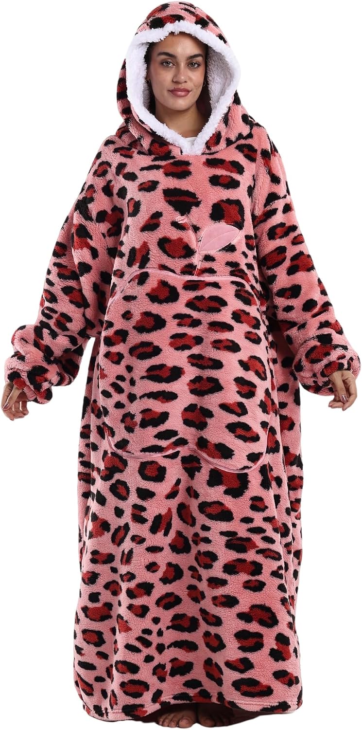 Verlängert Übergrosse Hoodie Decke,Decken Hoodie Damen mit Tasche und Kapuze,Superweiche und Warme K