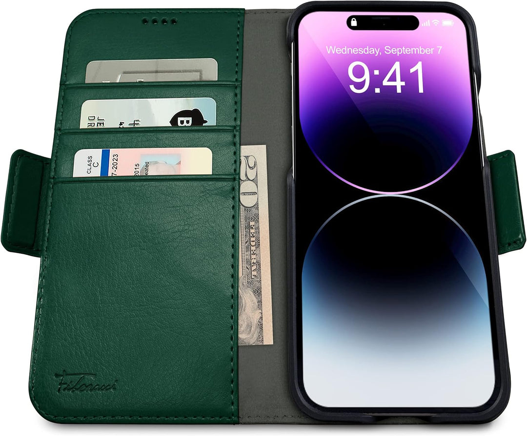 Dreem Fibonacci iPhone 14 Brieftaschen-Etui / 2-in-1 stossfestes Etui und abnehmbares Folio aus vega