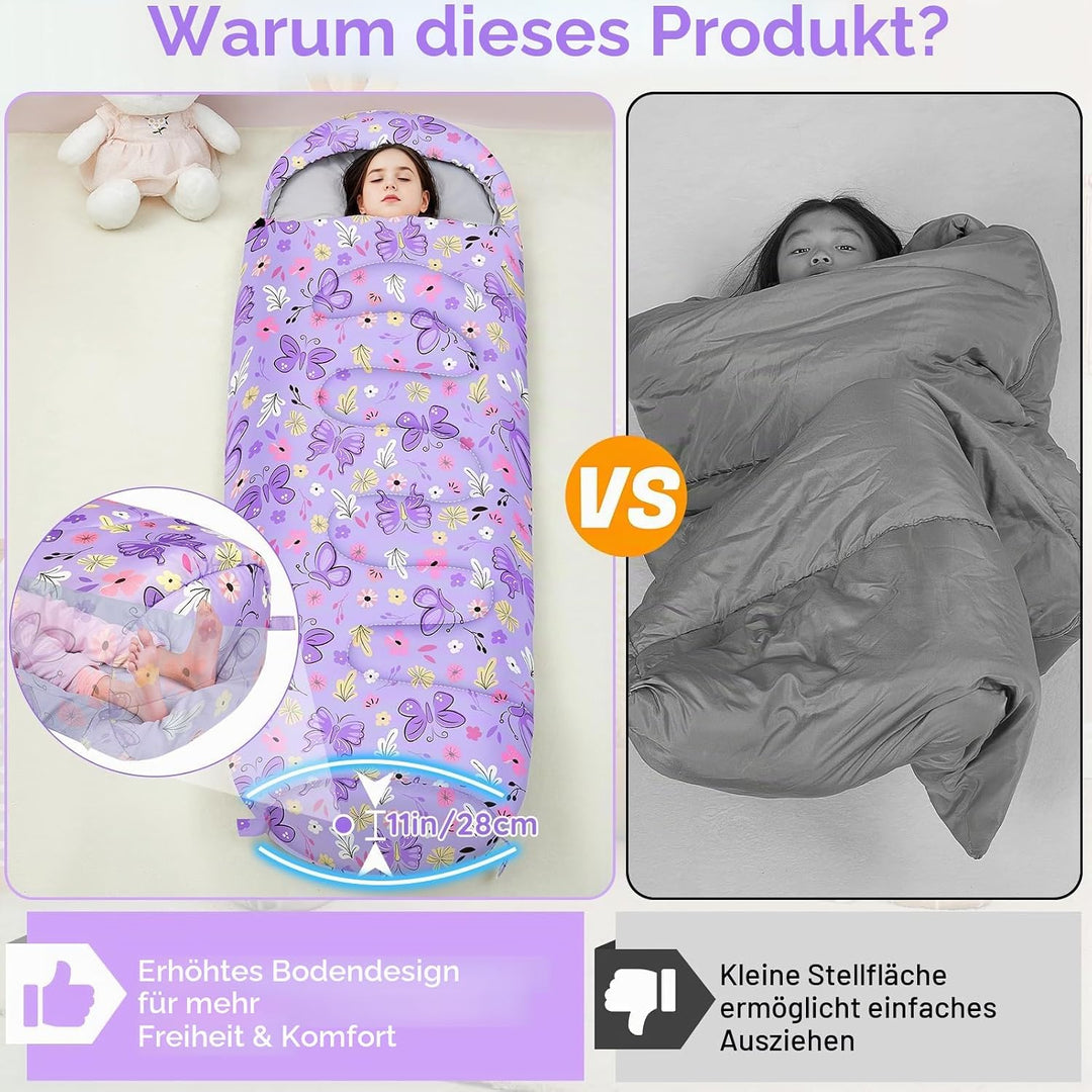 MHJY Shlafsack Camping für Jungen und Mädchen, Schlafsack Kinder ideal für Outdoor Camping Wandern B