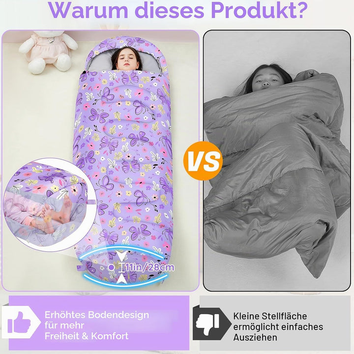MHJY Shlafsack Camping für Jungen und Mädchen, Schlafsack Kinder ideal für Outdoor Camping Wandern B