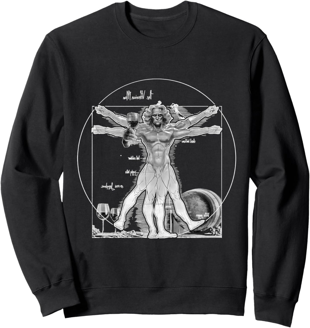Vitruvianischer Weintrinker Leonardo Da Vinci Wein Vitruvian Sweatshirt