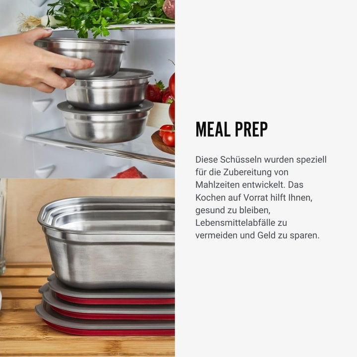 BLACK + BLUM Multifunktions Lunchbox Edelstahl Set 600, 900, 1200 ml, 100% auslaufsichere Meal Prep