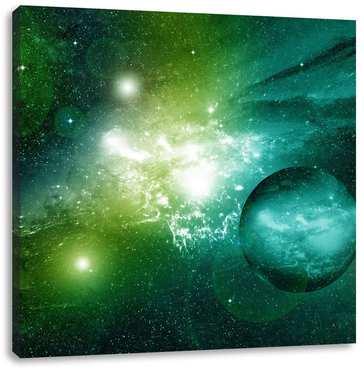 Pixxprint Sternenstaub und Gasnebel in Einer fernen Galaxie, Format: 70x70 auf Leinwand, 70x70