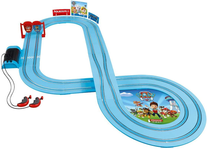 Carrera 20063031 FIRST PAW PATROL Track Patrol 2,4m Rennstrecken-Set | 2 ferngesteuerte Fahrzeuge mi