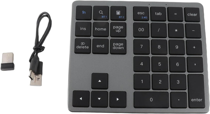 Bewinner Kabelloser Nummernblock mit 35 Tasten, Kabelloser Nummernblock Bluetooth 5.0, Wiederaufladb