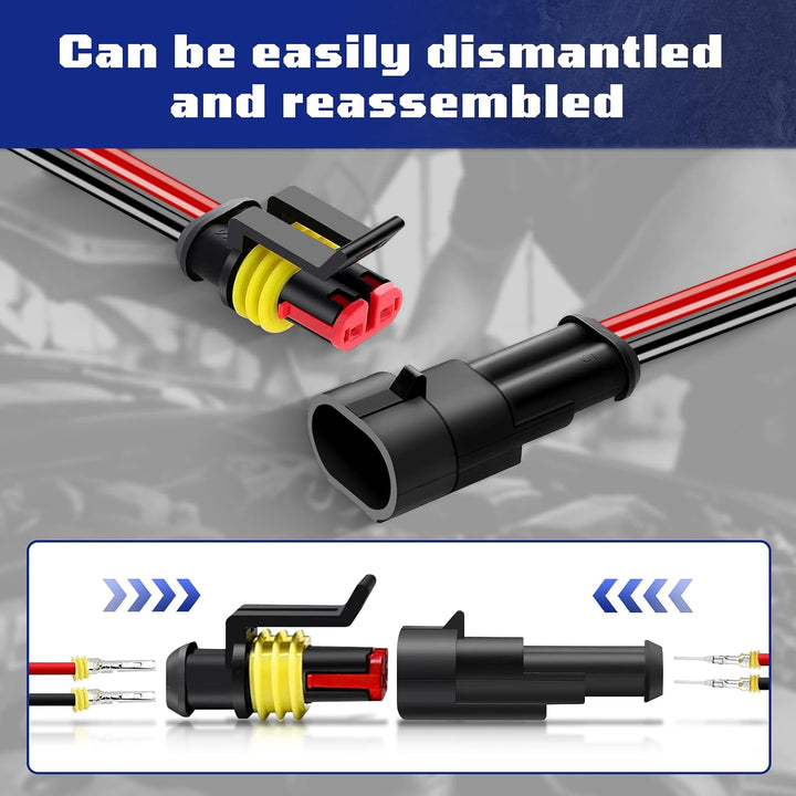 KFZ Stecker Set, 808Pcs KFZ Steckverbinder, wasserdichte Stecker 1/2/3/4/5/5/6 Polig, Superseal Stec