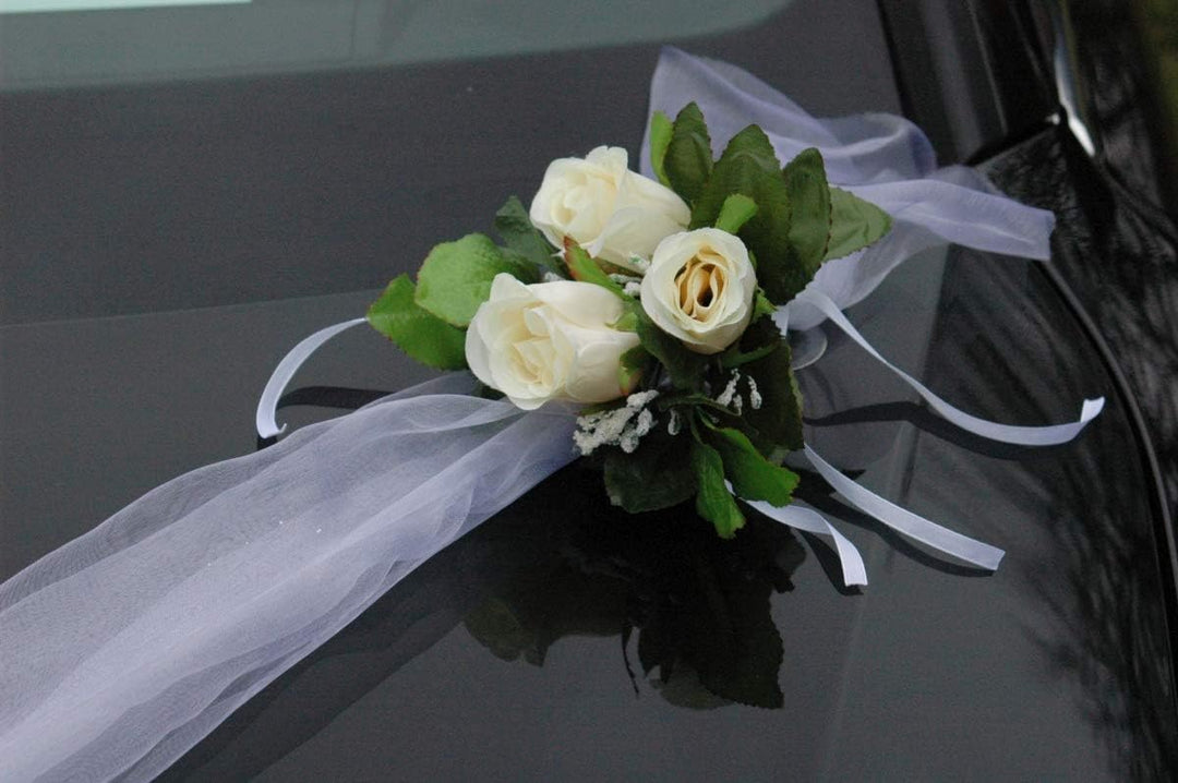 Spitze STRAUss Auto Schmuck Braut Paar Rose Deko Dekoration Autoschmuck Hochzeit Car Auto Wedding De