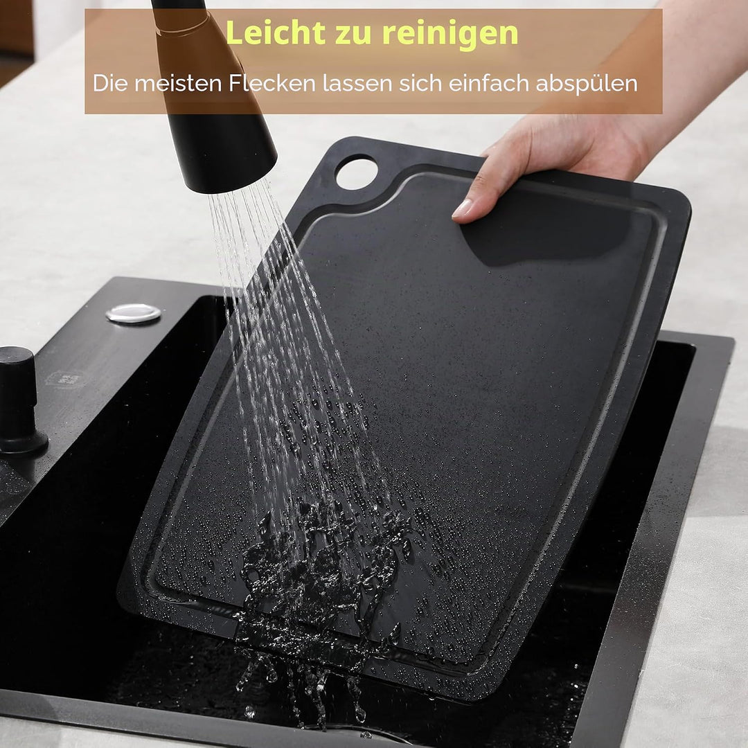 Schneidebrett aus Holzfaser für die Küche, Spülmaschinenfest, mit Saftrille, BPA-frei, Langlebiges,