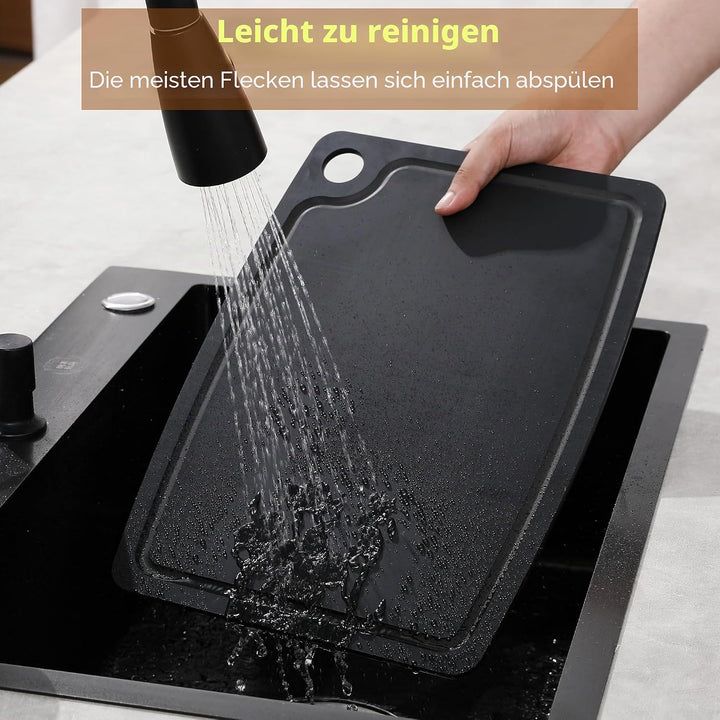 Schneidebrett aus Holzfaser für die Küche, Spülmaschinenfest, mit Saftrille, BPA-frei, Langlebiges,