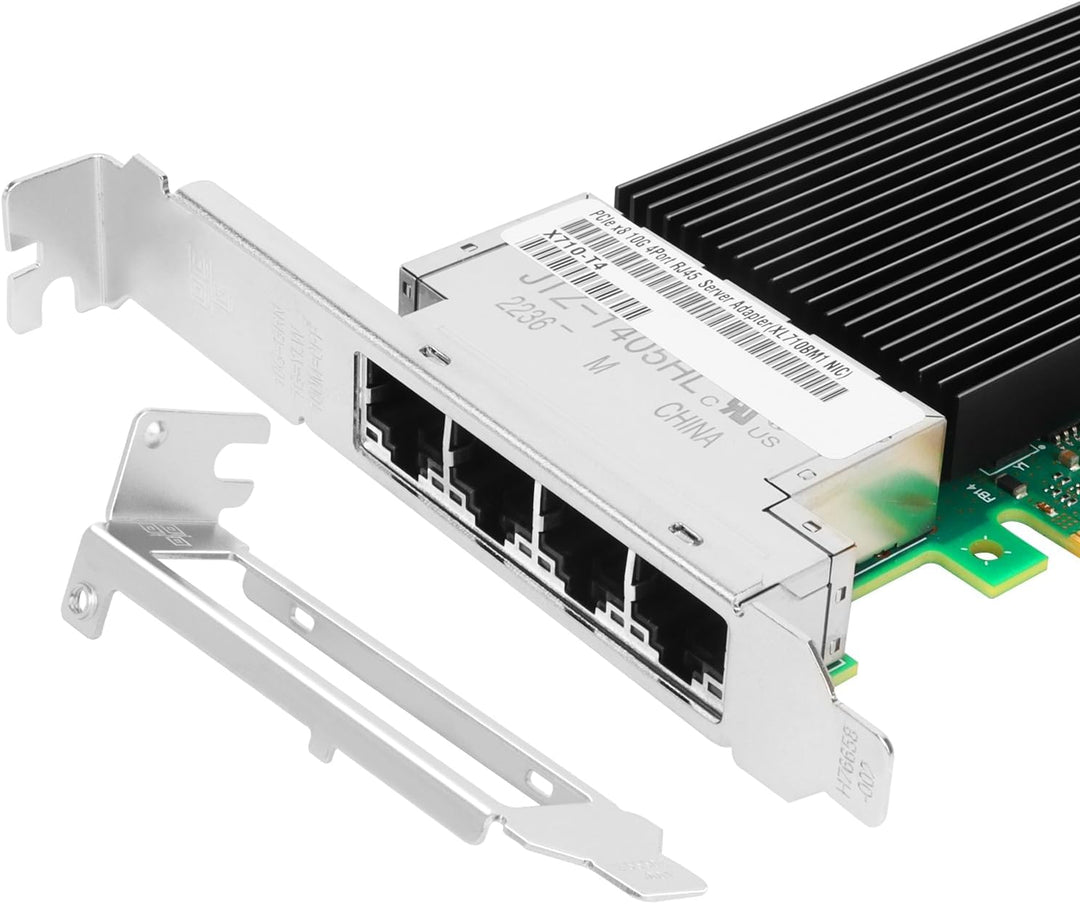 Euqvos PCIe Ethernet-Netzwerkkarte für Intel X710-T4 XL710BM1 Chipsatz PCIe 3.0 X8 10 GB 4 Port RJ45