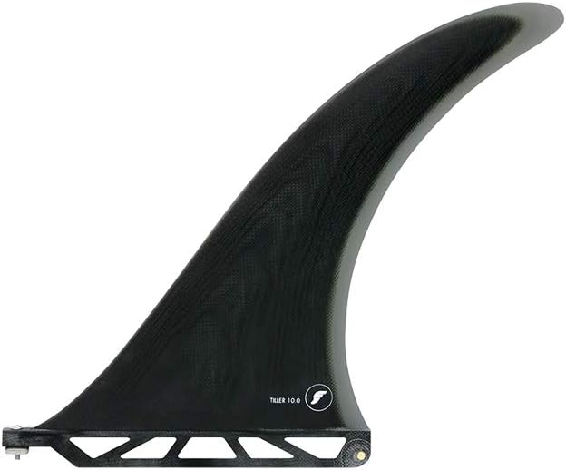 Futures Tiller Fiberglass 10 Inch Longboard Fin 10 inch Solid Black/smoke