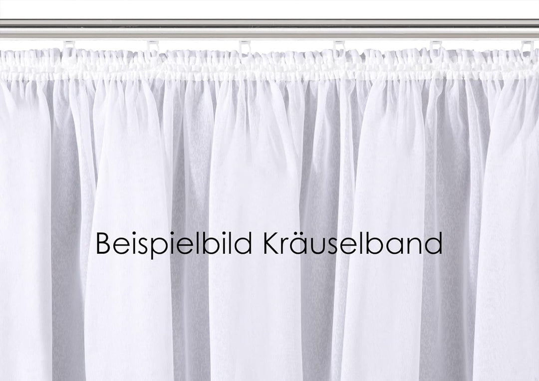 heimtexland ® Store Gardine Macramée Stickerei Borte Kräuselband Vorhang transparent Typ122 Höhe 243