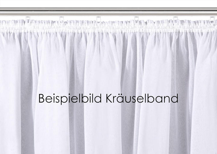 heimtexland ® Store Gardine Macramée Stickerei Borte Kräuselband Vorhang transparent Typ122 Höhe 243