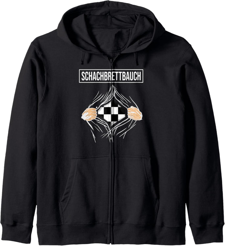 Schachbrettbauch Waschbrettbauch Schachspieler Schachbrett Kapuzenjacke