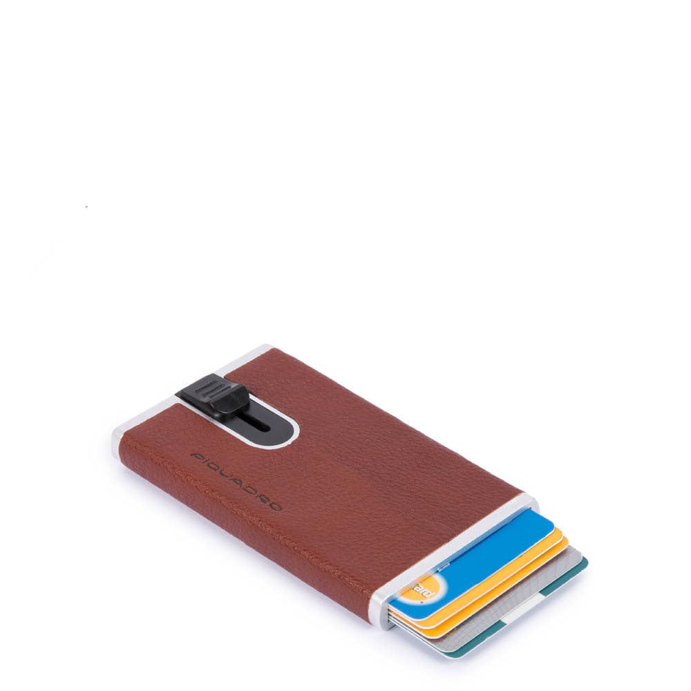 Piquadro Black Square - Kreditkartenetui 5cc 10 cm Brown, Brown