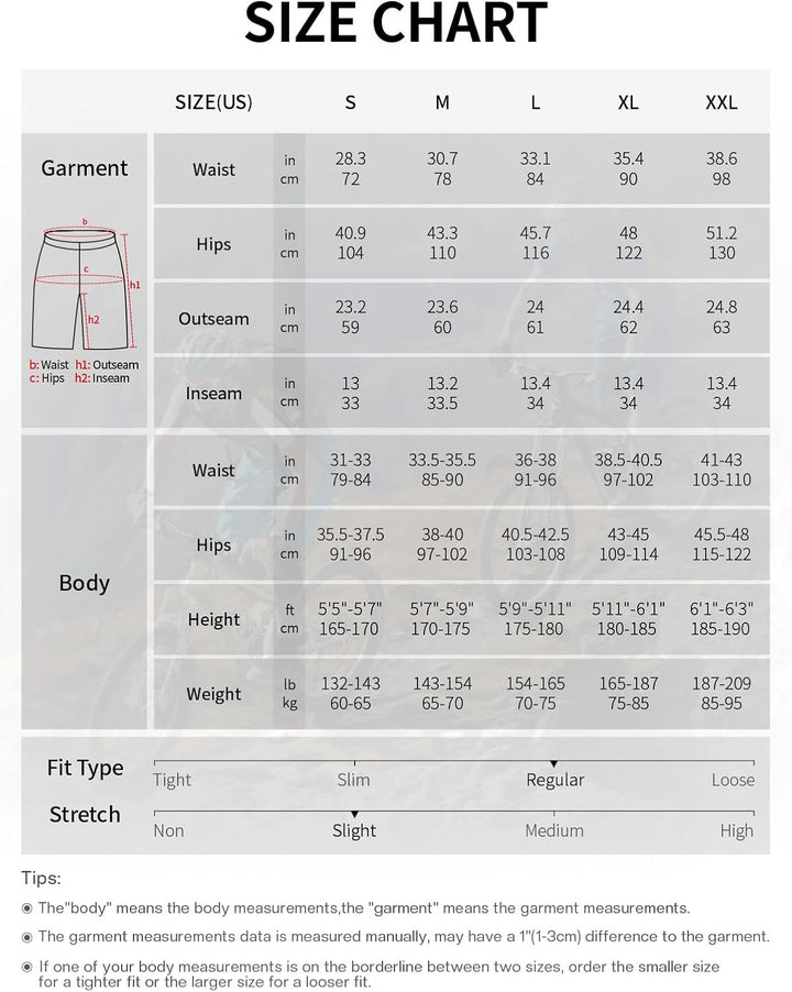 ARSUXEO Radhose Herren MTB Shorts Gepolstert Getrennte Unterhose Lose Fit Fahrradhose Wasserabweisen
