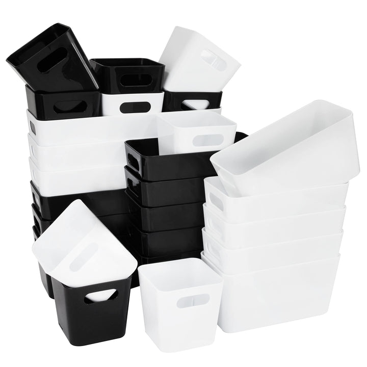 26 Teile Organizer Set - 10 cm hoch - weiss und schwarz - in 3 Grössen - Schubladeneinsatz - passend