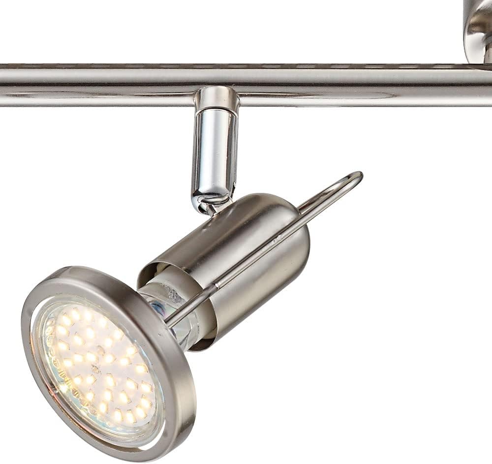 Spotleiste Leuchte Deckenlampe Leuchte Wohnzimmerleuchte Schlafzimmer, 4 flammig Spots beweglich, Ni