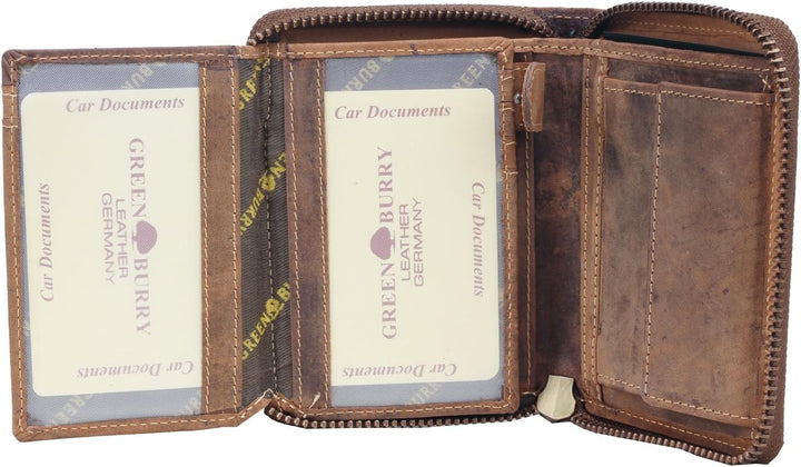 Greenburry Damen-Börse mit Hunde-Motiv Bull Terrier I Geschenkidee für Hundefreunde I Leder, Bull Te