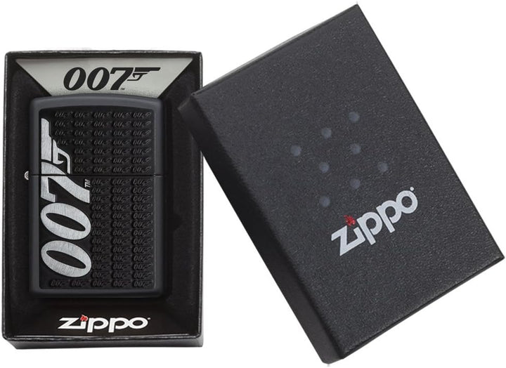 Zippo, James Bond-Feuerzeug, offizielles Lizenzprodukt, windsicher, langlebig M Schwarz, matt