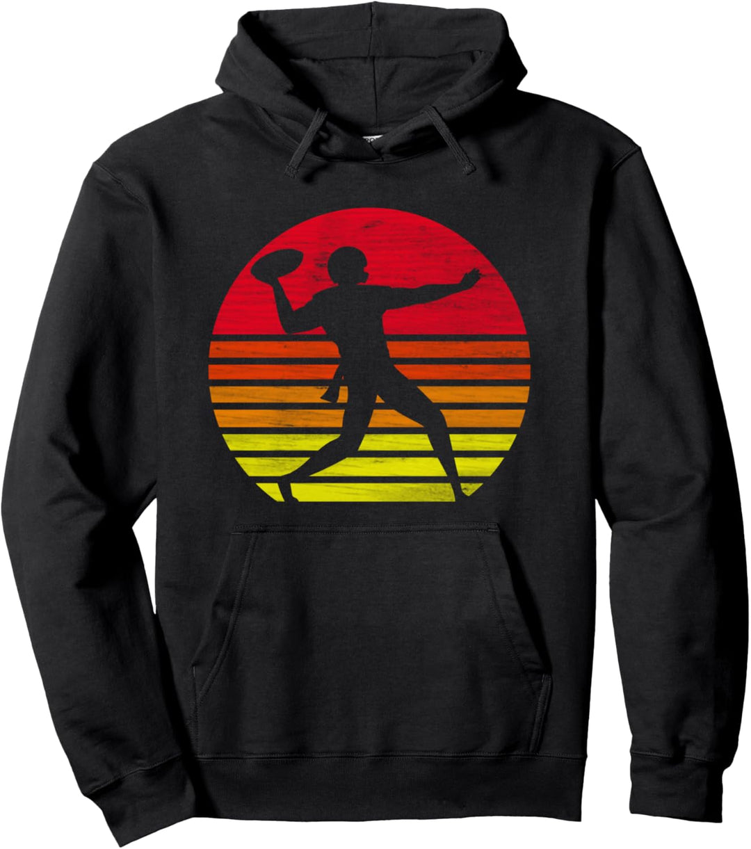 Retro American Football Spieler Silhouette Pullover Hoodie