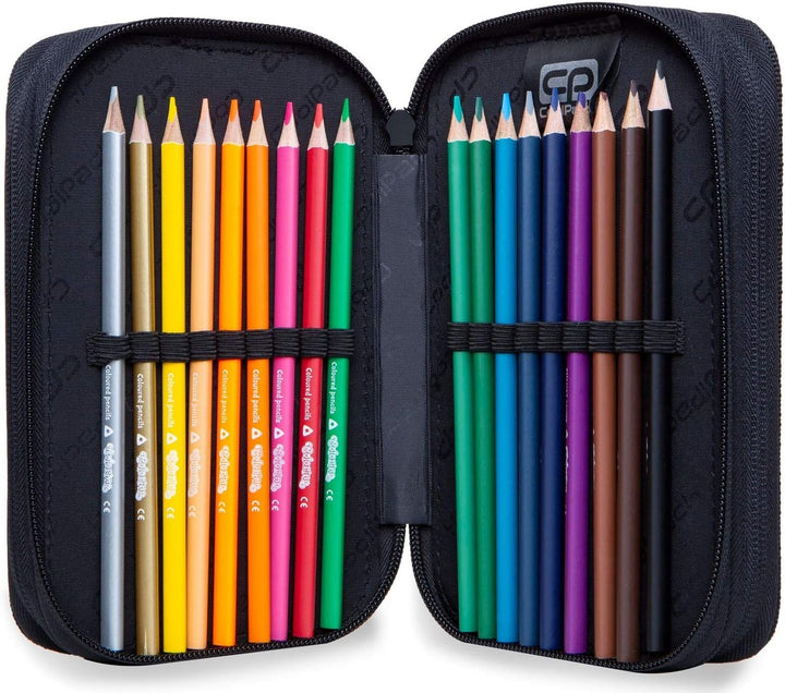 Goldkids COOLPACK XXL Federtasche Federmappe Federmäppchen 44-teilig gefüllte Schüleretui 3-stöckig