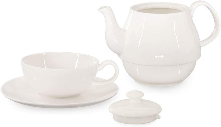 Buchensee Tea for One Daisy 600ml aus Crystal Bone China Porzellan in fein-cremigem Weiss. Teekanne