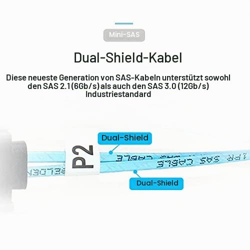 Cablecc Internes Mini SAS SFF-8643 Host auf 4 SAS 29Pin SFF-8482 Zielscheibe 6Gbps Datenserver Raid