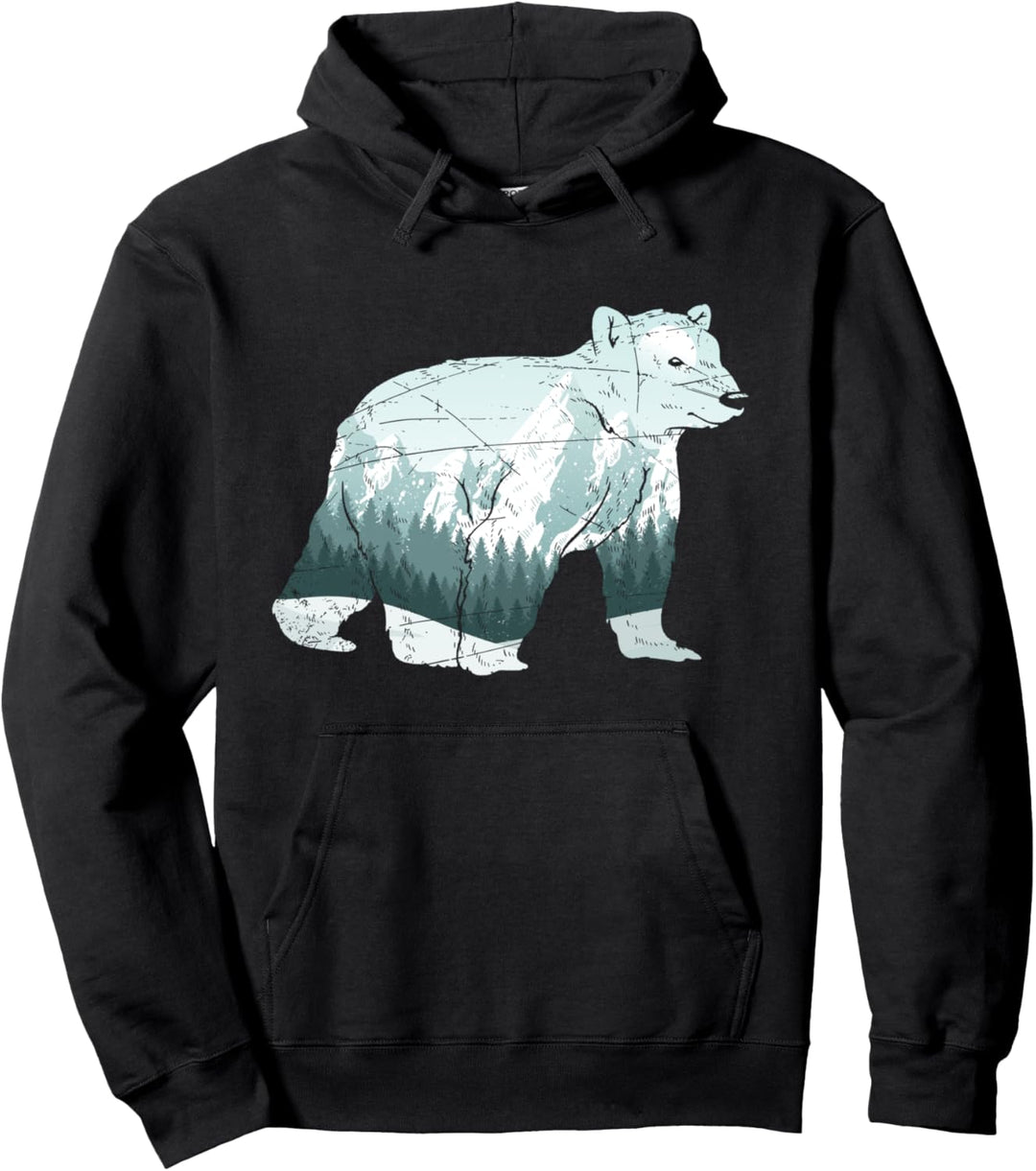Arktis Polarbär Natur Landschaft Gebirge Eisbär Pullover Hoodie