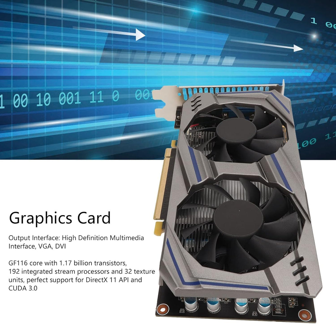 Elprico GTX 550Ti 8 GB Grafikkarte, 128-Bit-GDDR5-Gaming-Grafikkarte mit Zwei Lüftern, Separate Gami