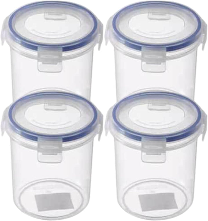 Overnight Oats Jar 4 Stück 16 Unzen durchsichtige Kunststoffbehälter mit Deckel Sichere Joghurtbeche