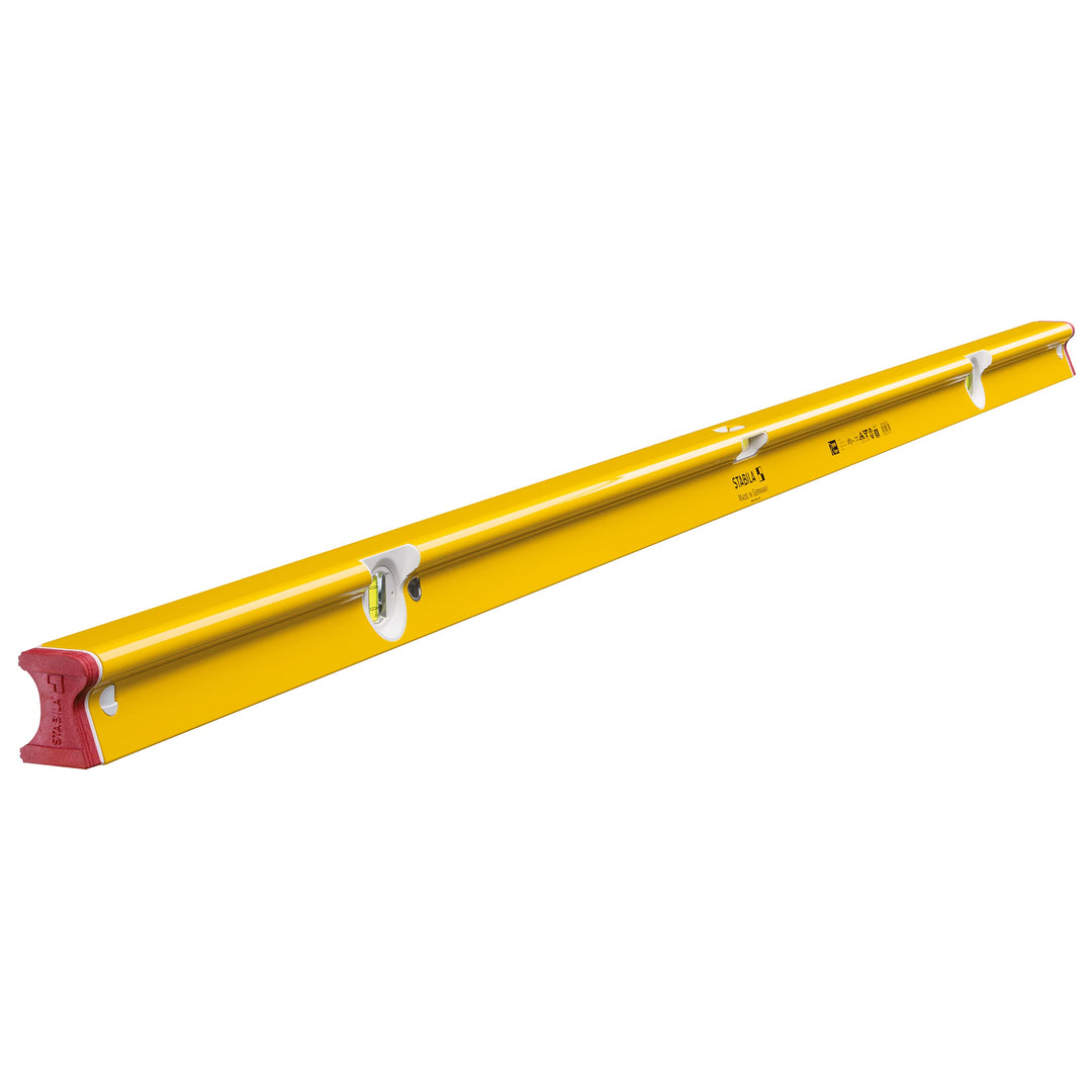 Stabila Wasserwaage Type R 300, 183 cm, verwindungssteifes Alu-R-Profil, 1 Horizontal-Libelle, 2 Ver