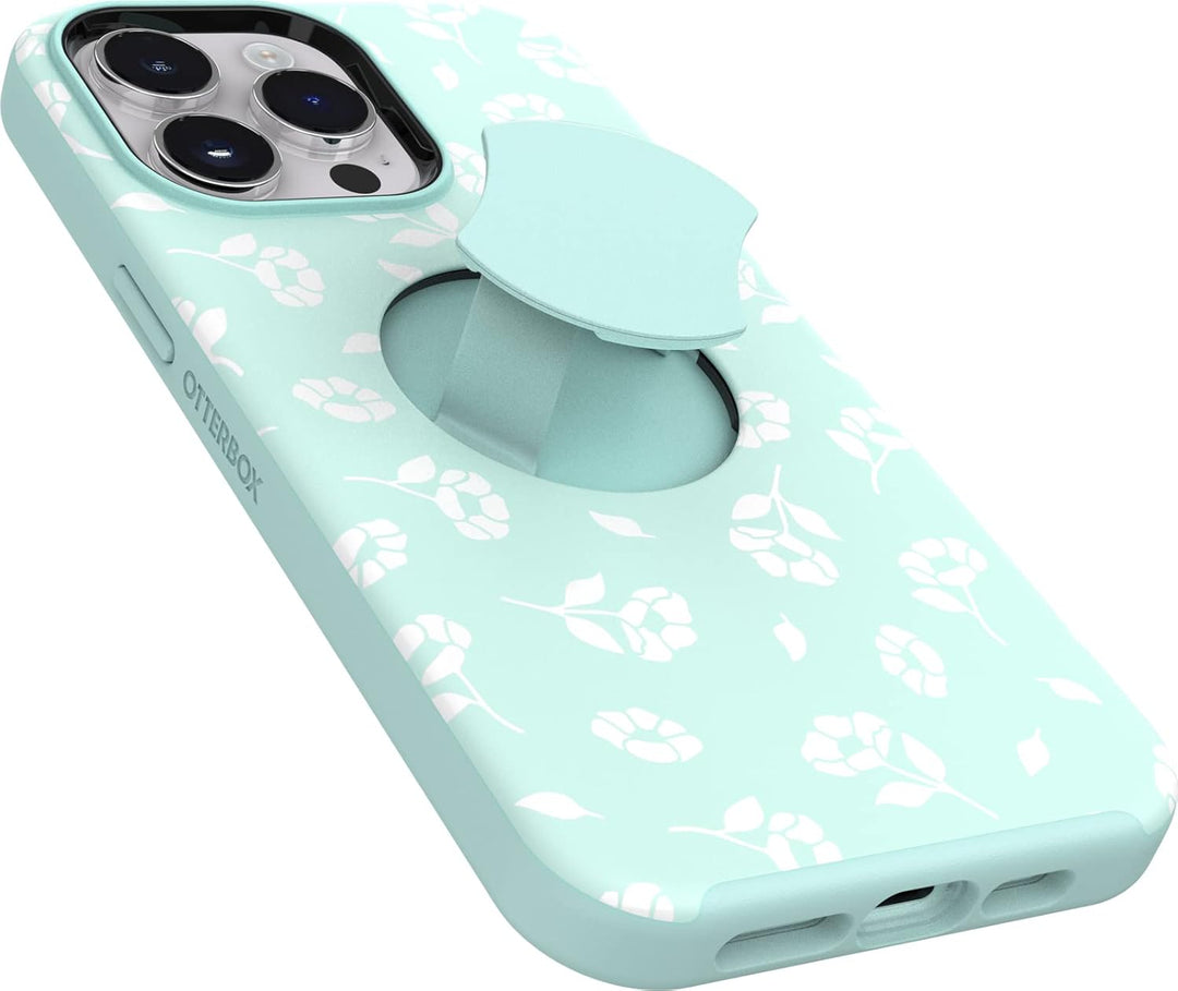 OtterBox Schutzhülle für iPhone 14 Pro (nur) OtterGrip Symmetry Series – Poppies by the Sea (blau),