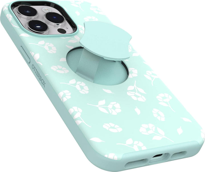 OtterBox Schutzhülle für iPhone 14 Pro (nur) OtterGrip Symmetry Series – Poppies by the Sea (blau),