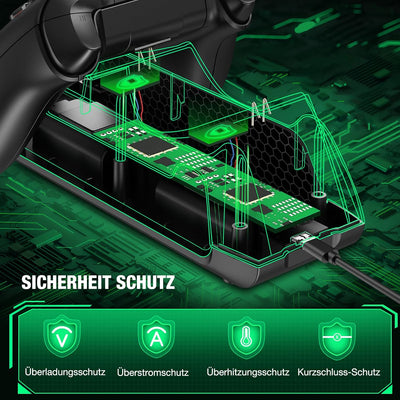 Wiederaufladbar Akku für Xbox Controller mit Ladestation, Akku Pack für Xbox Serie X/S/Xbox One/One